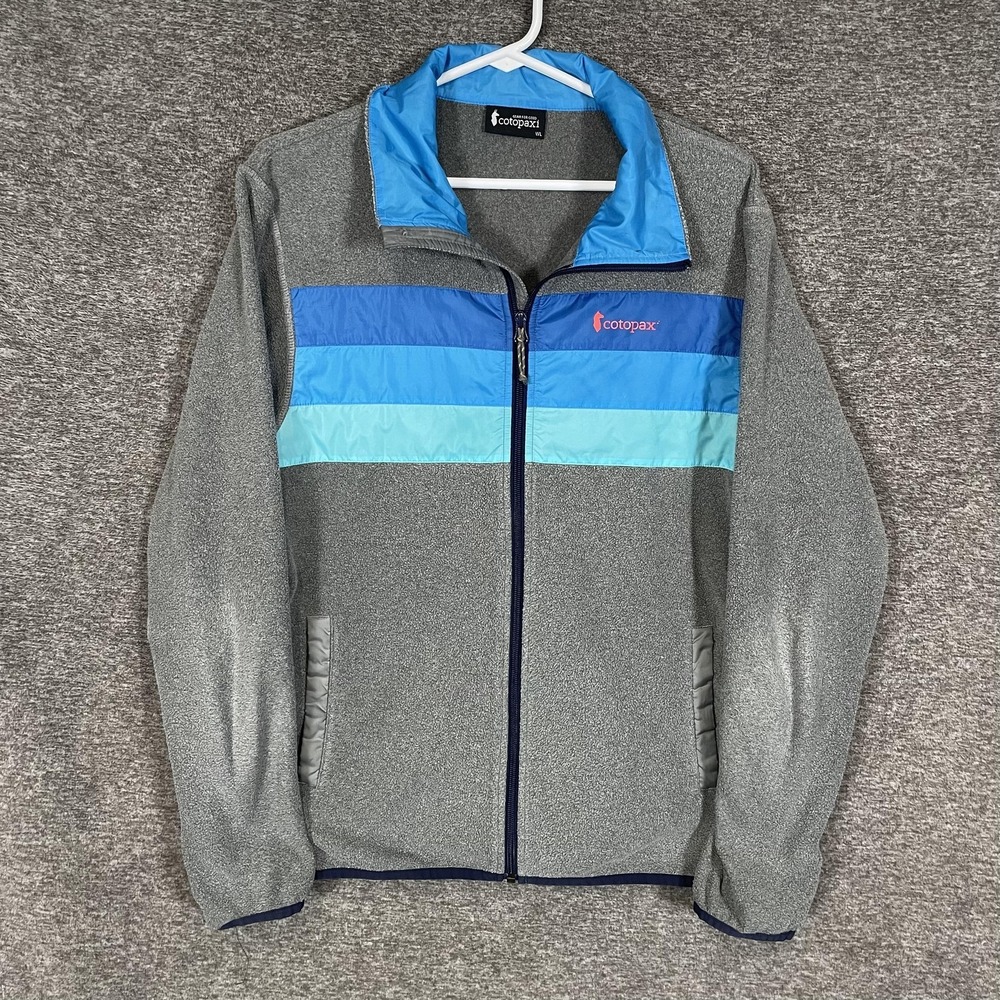 Cotopaxi Teca Fleece Jacket Womens Large Gray‎ Blue Colorblock Full Zip Hiking
